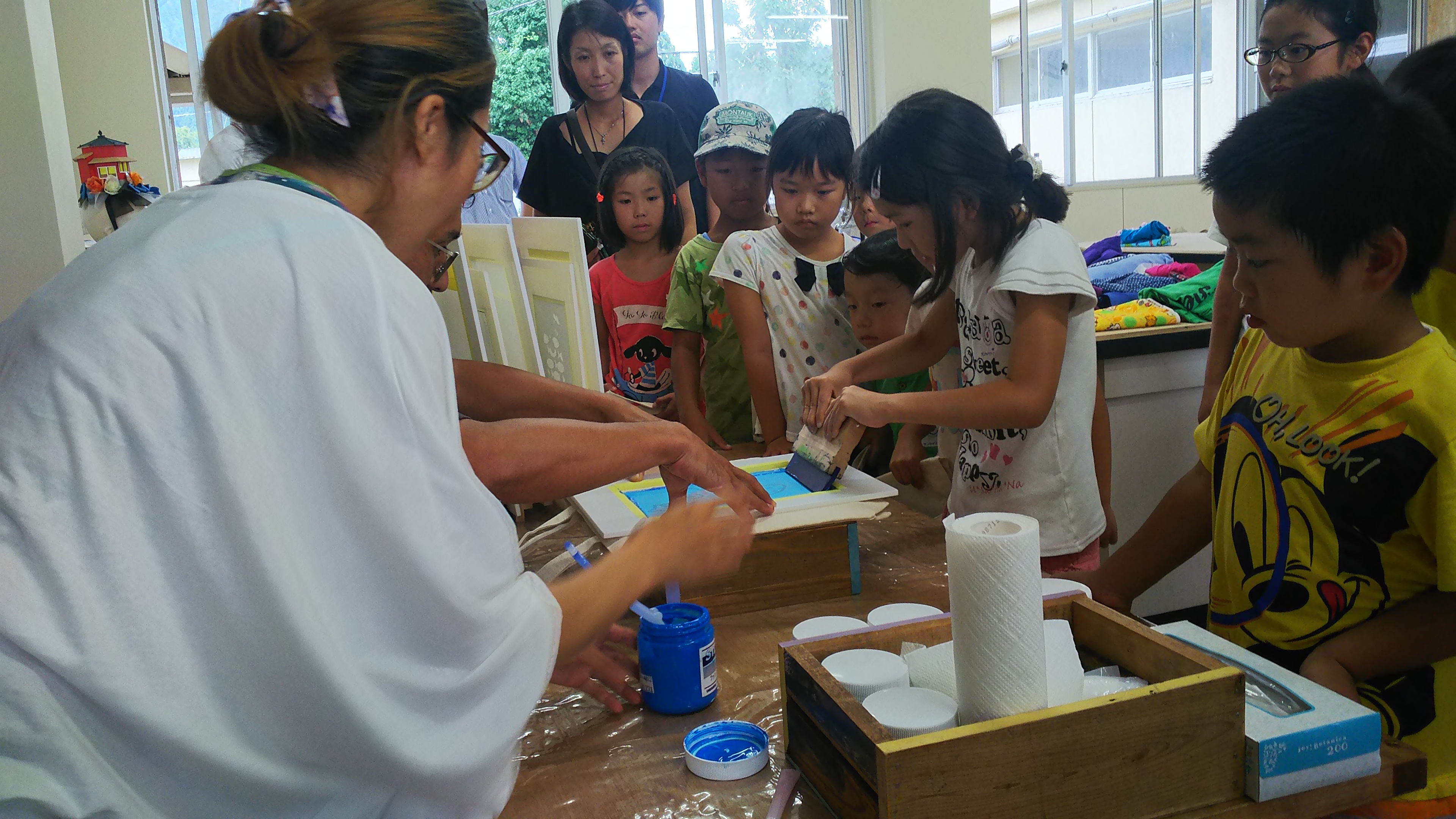 親子漁業体験・シルクスクリーン体験１