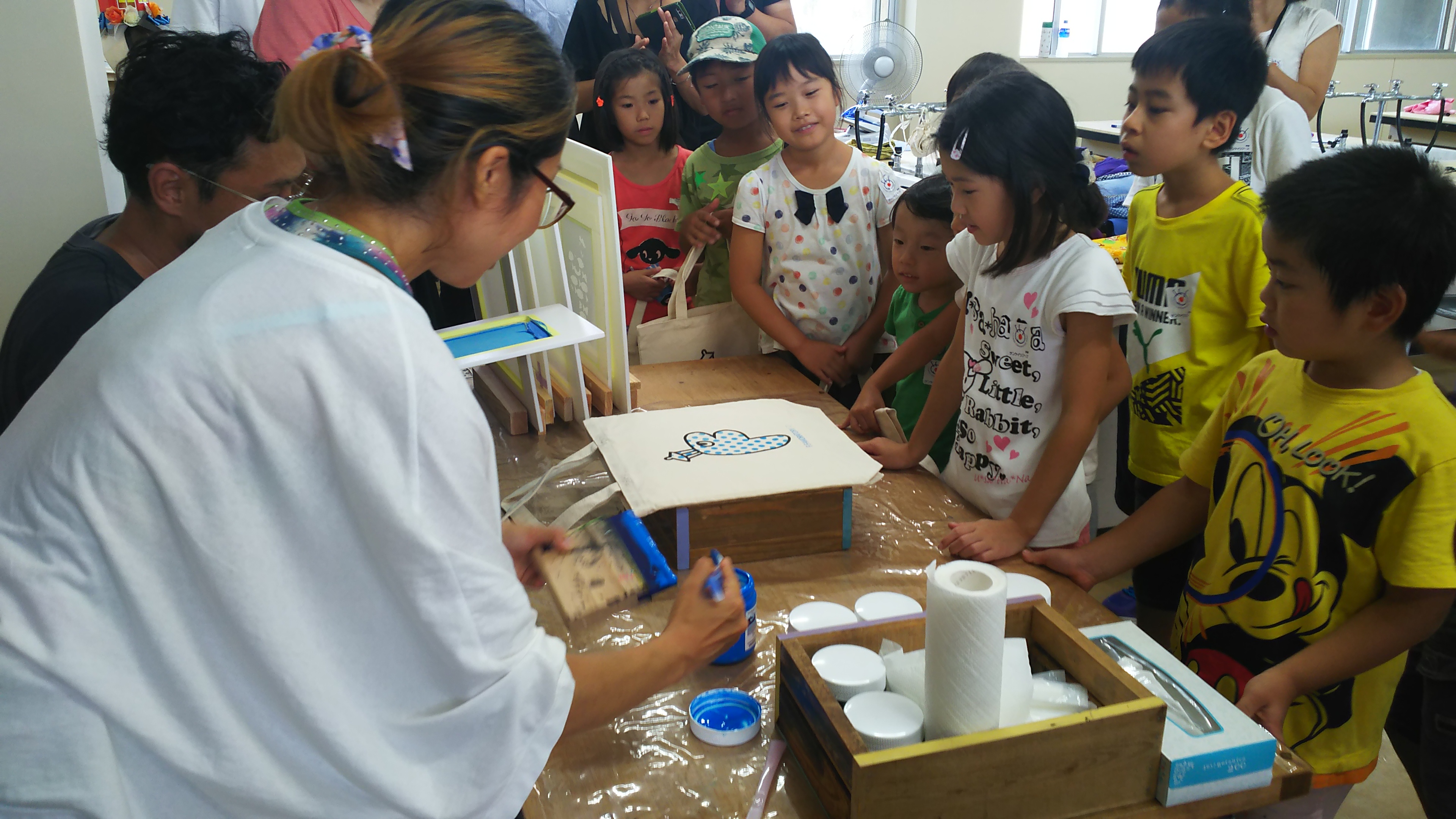 親子漁業体験・シルクスクリーン体験２